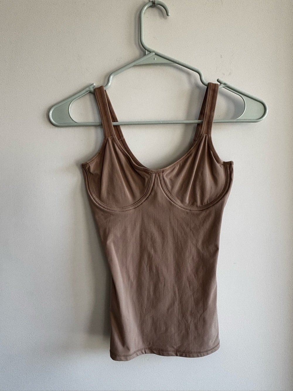 Hope's Taupe Scoop Neck Camisole with Built-In Shelf